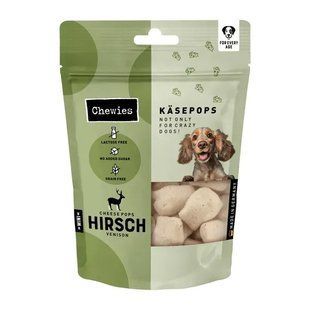 Chewies KasePops Сырные хрустящие сушеные кубики с олениной для собак, 35 г