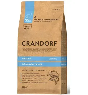 Grandorf White Fish Adult Сухий корм з рибою для дорослих собак середніх та великих порід, 1 кг