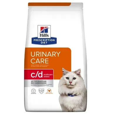 Hill's Prescription Diet C/D Stress Лечебный сухой корм с курицей для мочевыводящих путей у кошек, 400 г