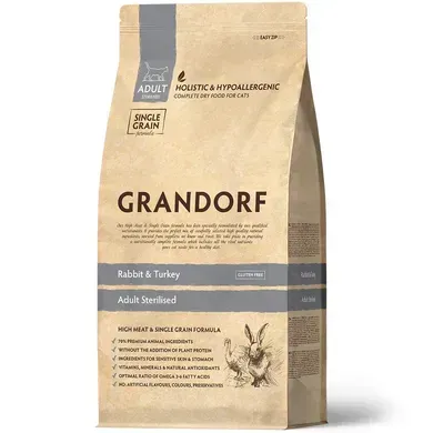 Grandorf Rabbit & Turkey Sterilised Сухий корм з кроликом та індичкою для стерилізованих котів, 400 г
