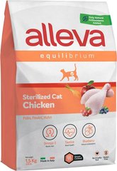 Alleva Equilibrium Chicken Sterilized Cat Повнораціонний корм з куркою для дорослих стерилізованих котів або котів, що живуть у домашніх умовах 1,5 кг