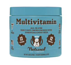 Мультивитаминный комплекс Multivitamin Natural Dog Company, 90 шт. в банке