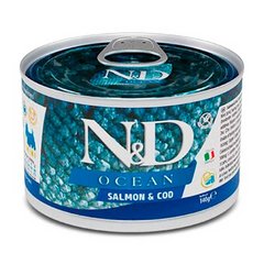 Farmina N&D Ocean Salmon & Cod Adult Mini - Консерви для дорослих собак дрібних порід з лососем і тріскою, 140 г
