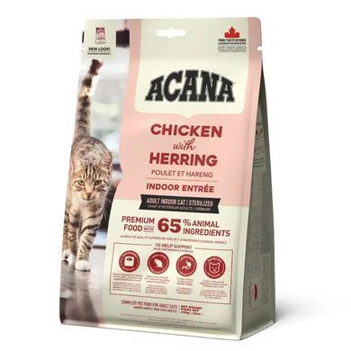 Acana Indoor Entree Сухий корм з куркою та оселедцем для котів, 340 г