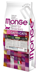 Monge Cat BWild Grain Free Salmone Сухий беззерновий корм з лосося та гороху для дорослих кішок