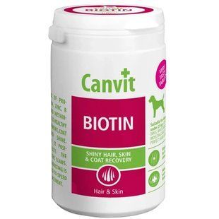 Canvit Biotin for dogs Добавка для швидкого відновлення шерсті під час линяння у собак вагою до 25 кг, 230 г