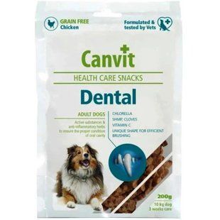 Canvit Dental Лакомство для ежедневного ухода за зубами и полостью рта для взрослых собак, 200 г