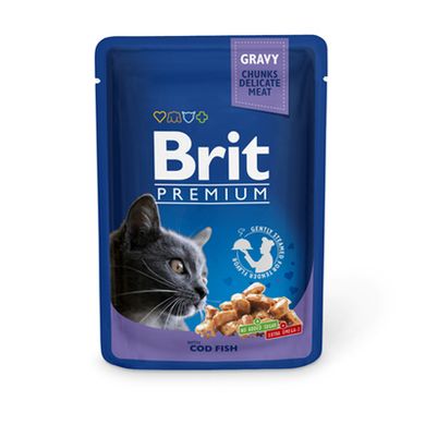 Brit Premium with Cod Fish - Консерва с треской для взрослых кошек, 100 г