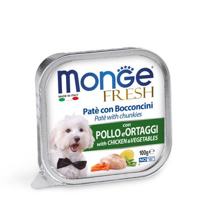 Monge Dog Fresh - Паштет для собак с курицей и овощами, 100 г