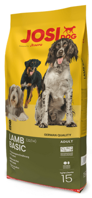 Josera JosiDog Lamb Basic - Сухий корм з ягнятком для дорослих собак усіх порід, 15 кг