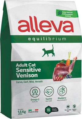 Alleva Equilibrium Sensitive Venison Adult Cat Полнорационный корм с олениной для взрослых кошек с чувствительным пищеварением 1,5 кг