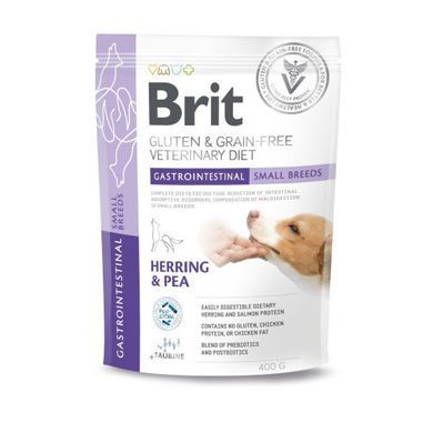 Brit VetDiet Dog Gastrointestinal Small Breeds Сухой корм с сельдью для собак малых пород при проблемах с пищеварением, 400 г