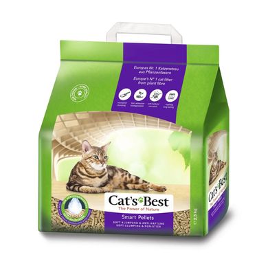 Cat's Best Smart Pellets Натуральний універсальний наповнювач із рослинних волокон для туалетів, 5 л (2,5 кг)