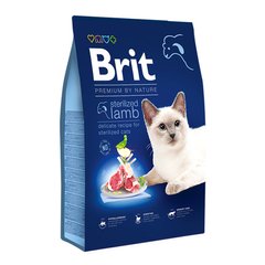 Brit Premium by Nature Cat Sterilized Lamb - Сухий корм з ягням для дорослих стерилізованих кішок, 8 кг