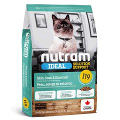 Nutram I19 Ideal SS Холістик для дорослих котiв із чутливим травленням та шкірою, з куркою та лососем 20кг
