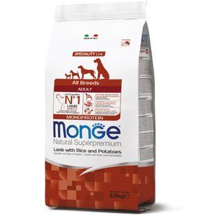 Monge All breeds Adult - Корм з ягням, рисом та картоплею для дорослих собак усіх порід, 15 кг