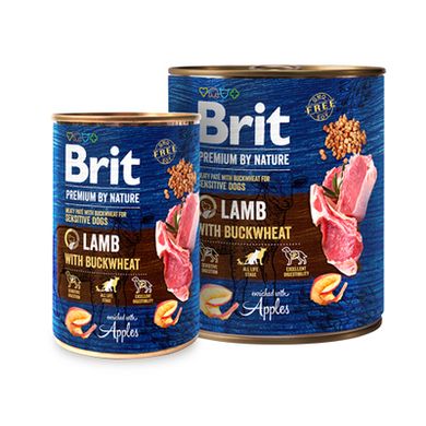 Brit Premium by Nature Lamb with Buckwheat - Мясной паштет с ягненком и гречкой для собак, 400 г