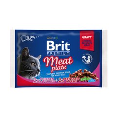 Brit Cat Pouches Meat Plate - Набір з 2х м'ясних видів консервів для дорослих кішок
