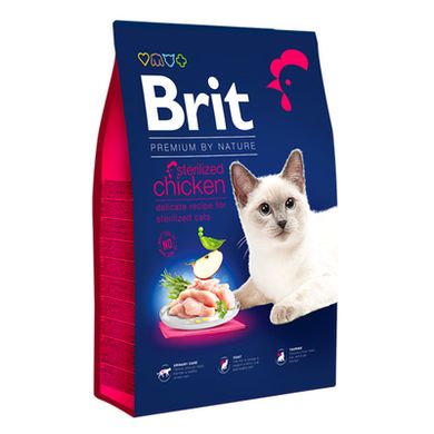 Brit Premium by Nature Cat Sterilized Chicken - Сухий корм із куркою для дорослих стерилізованих кішок, 300 г