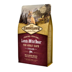 Carnilove Lamb&Wild Boar for Sterilised Cats - Сухий корм з ягнятком та диким кабаном для дорослих стерилізованих кішок та кастрованих котів, 6 кг