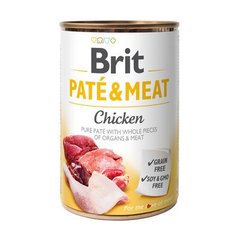 Brit Pate & Meat Dog Chicken - Паштет із цілими шматочками курки та яловичини, 400 г