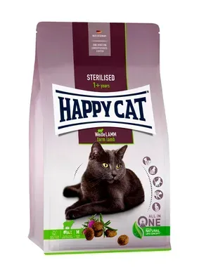 Happy Cat Sterilised Weide-Lamm Сухий корм з ягням для стерилізованих кішок та кастрованих котів, 300 г