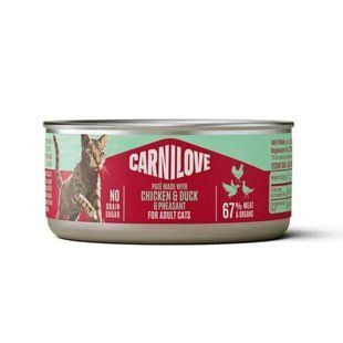 Carnilove Chicken, Duck & Pheasant Влажный корм с курицей, уткой и фазаном для кошек, 100 г