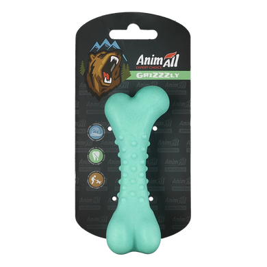 AnimAll GrizZzly Іграшка Кістка шипована для собак, колір мʼятний, 11х4,7х4 см