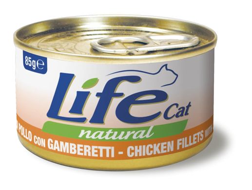 LifeCat консерва куряче філе та креветки для котів