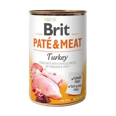 Brit Pate & Meat Dog Turkey - Паштет з цілими шматочками індички та курки, 400 г