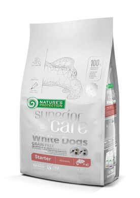 Nature's Protection Superior Care White Dogs Grain Free Starter All Breeds Сухой беззерновой корм для щенков (стартер)  для всех пород с белым окрасом шерсти,  1.5 кг