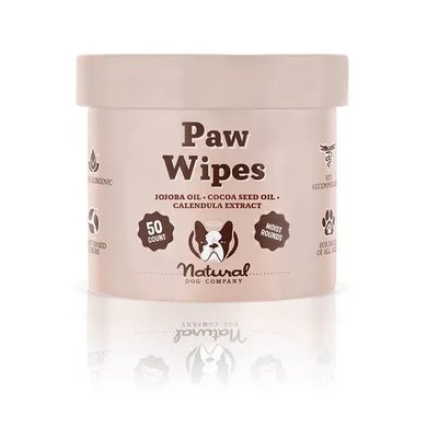 Natural Dog Company Paw Wipes Салфетки для лап, 50 шт