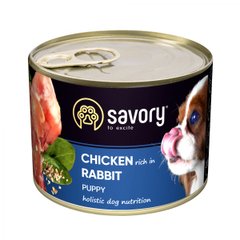 Savory Dog All Breeds Puppy Chicken&Rabbit Вологий корм (консерви) для цуценят всіх порід з куркою та кроликом, 100 г