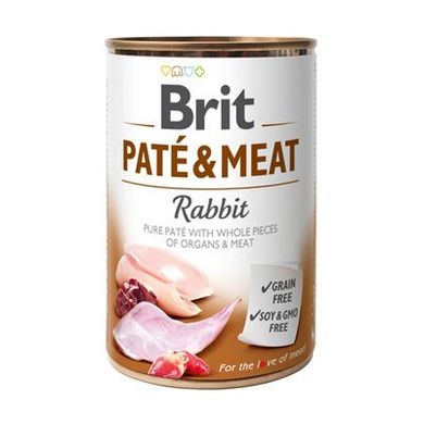 Brit Pate & Meat Dog Rabbit - Паштет із цілими шматочками кролика та курки, 400 г