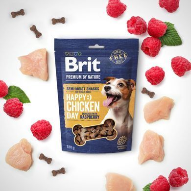 Brit Premium Semi-moist Snacks Chicken with Raspberry Лакомства полувлажные с курицей и малиной для собак, 180 г