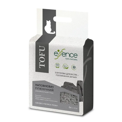 Essence Tofu with Coal Наполнитель из тофу для кошачьего туалета с углем, 6 л (2.5 кг)