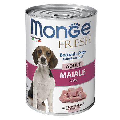 Monge Dog Fresh Adult – мясной рулет с кусочками свинины для собак, 400 г