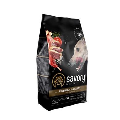 Savory Adult All Breeds Rich in Fresh Duck & Rabbit Сухий корм з качкою та кроликом для собак усіх порід, 1 кг