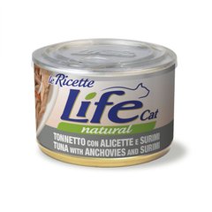 LifeCat консерва тунец с анчоусами и крабами для кошек, 150 г