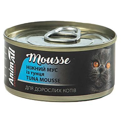 AnimAll Tuna Mousse  Вологий корм для котів, ніжний мус з тунцем, 80 г