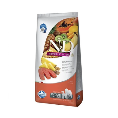 Farmina N&D Tropical Selection Salmon Adult Med/Max Фармина Сухой корм с лососем и тропическими фруктами для взрослых собак средних и крупных пород, 10 кг