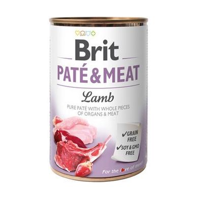 Brit Pate & Meat Dog Lamb - Паштет с целыми кусочками ягненка и курицы, 400 г