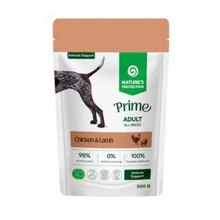 Nature's Protection Prime Immunity Support Adult Dogs Chicken and Lamb Влажный корм с курицей и ягненком для укрепления иммунитета собак, 500 г