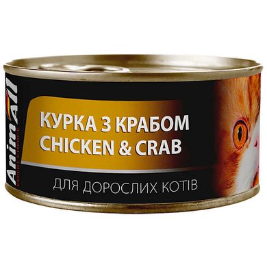 AnimAll Chicken & Crab Вологий корм для кішок з куркою та крабом, 85 г