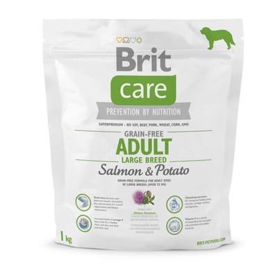 Brit Care Grain-free Adult Large Breed Salmon & Potato - Сухой беззерновой корм с лососем и картофелем для взрослых собак крупных пород, 1 кг