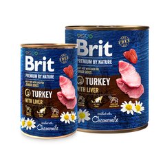 Brit Premium by Nature Turkey with Liver - М'ясний паштет з індички з печінкою індички для собак, 800 г