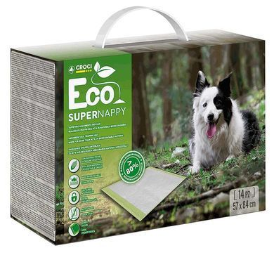 CROCI Super Nappy Eco Пеленки одноразовые абсорбирующие для собак, 57х84 см (14 шт)