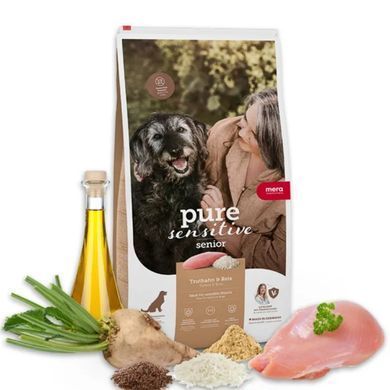 MERA pure Senior Truthan&Reis Сухой корм с индейкой и рисом для пожилых собак, 1 кг