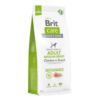 Brit Care Dog Sustainable Adult Medium Breed - Сухий корм з куркою та комахами для дорослих собак середніх порід, 3 кг