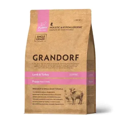 Grandorf Lamb & Turkey Puppy Сухой корм с ягненком и индейкой для щенков от 3 недель, 1 кг